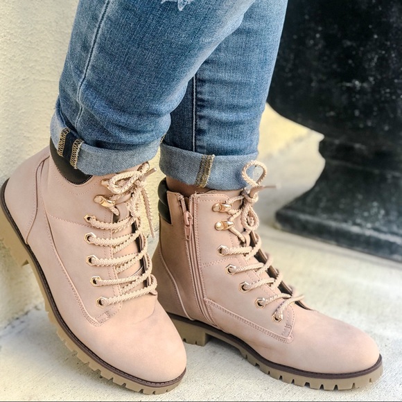 The Qupid SEVERE Blush Lace-Up Boot - Picture 3 of 3